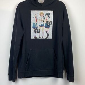 My Hero Academia Men's Graphic Print Hooded Black Sweatshirt Size M